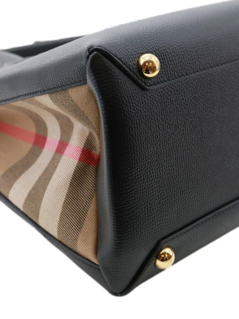 Burberry  Banner Medium Calfskin House Check Crossbody Bag Black - Picture 10 of 12